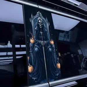 Custom Car B-Pillar Windows Trim Sticker Vinyl Truck Decal Personalized Skull Design Vehicle Exterior Decoration High-Definition Printing Waterproof Durable