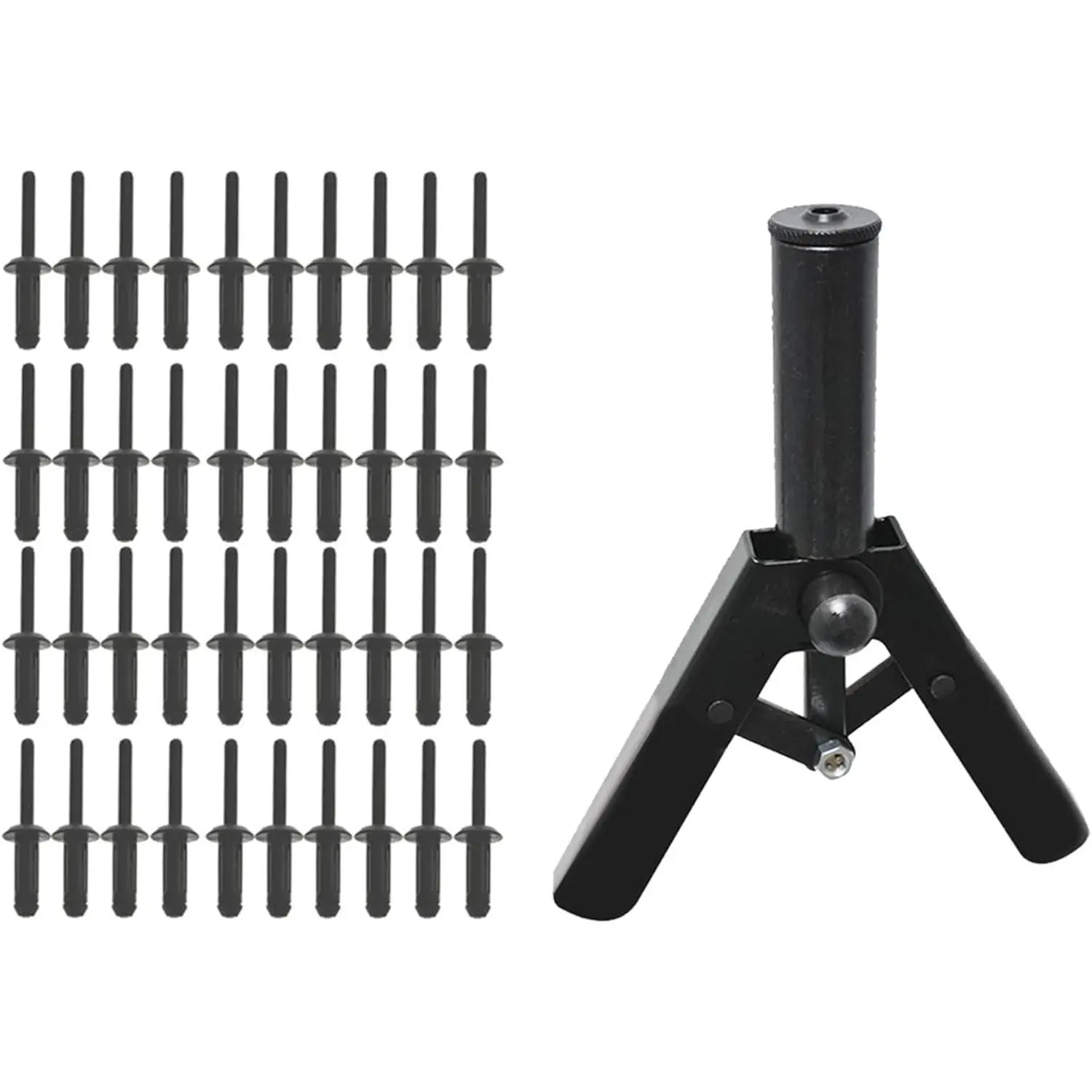 Plastic Rivet Gun Set, 41-Piece Hand Riveter Tool Kit with 40 Poly Rivets for Automotive Applications, Riveter Gun, 41 Pc, 40Pcs Poly Rivets