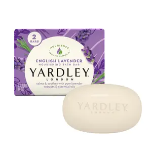 Yardley London Nourishing Bath Soap Bar English Lavender, Calms & Soothes with Pure Lavender Extracts & Essential Oils 4.0 oz Bath Bar, 2 Soap Bars