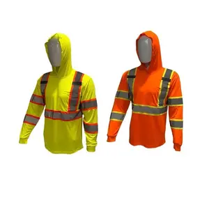 2-piece shirt set featuring a high-visibility hoodie, a long-sleeve safety shirt, and a polyester mesh hoodie available in various colors GARMENTARY