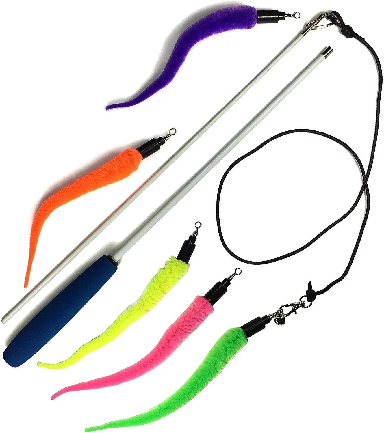 Squiggly Worm Wand Cat Toy, Creative Interactive Toy, Unique Gifts for Cats to Boost Health and Happiness, Fun Pet Supply Accessory