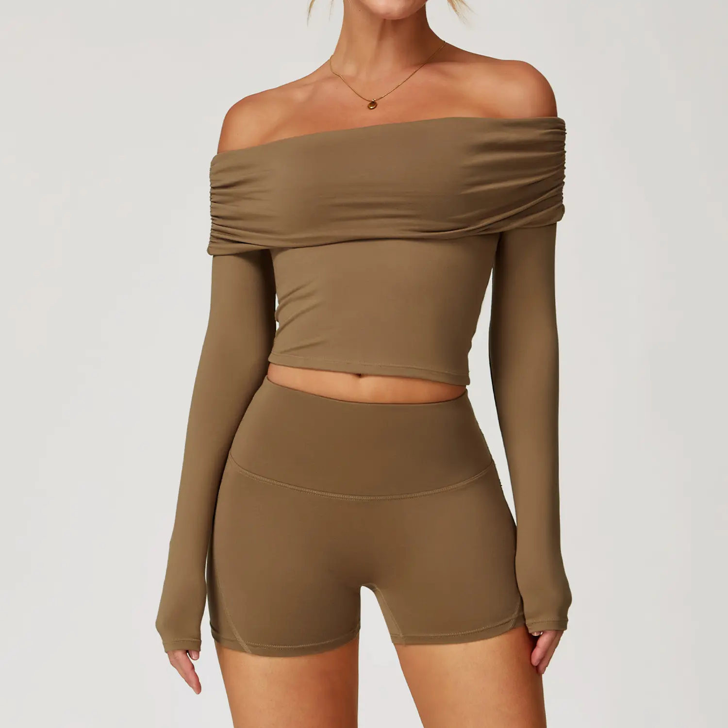 9152long sleeves+9152shorts  Mocha Brown