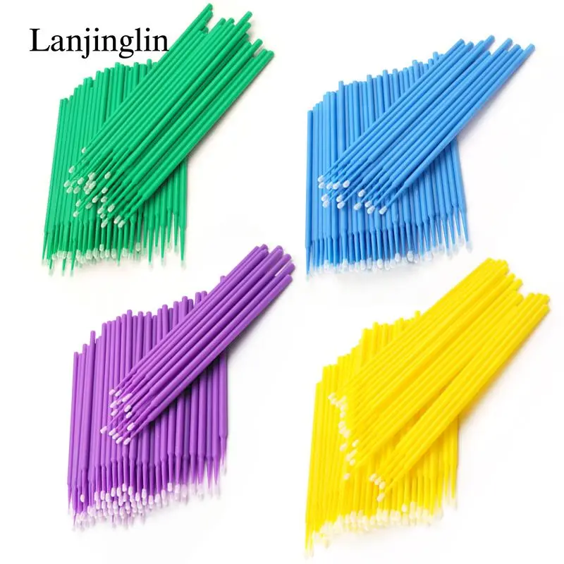 100/200pcs Eyelash Cleaning Brush Lash Extension Micro Cotton Swab Eyelashes Microbrush Beauty Makeup Clean Remover Tools 2026 New
