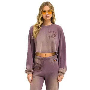 VENICE SURFER CROPPED CREW SWEATSHIRT RELAXED - FADED MOCHA