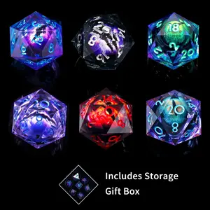 Gift Box Included ,Dragon Eye Dice Set, Polyhedral Dice Set, 7 Counts/set Liquid Core Resin Dice with Gift Box, Tabletop Role-playing Games for Adults & Teens, Ideal Birthday Gift, Home Desk Decor, Game Room Essential, Collectible Display,dnd,coc