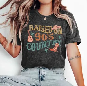 Vintage Raised On 90's Country T-Shirt, Western, Cowboy Aesthetics, Country Pop Concert Festival Tee, Gift For Country Lovers, Unisex Top, Streetwear