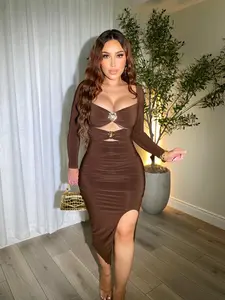 Dahlia Brown Midi Dress