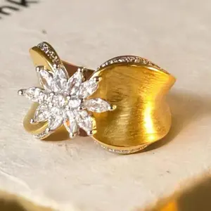 Vintage Butterfly Brushed Golden Engraved Ring, Premium Women's Jewelry for Gifts Parties and Daily Wear, Unique Engagement and Friendship Ring