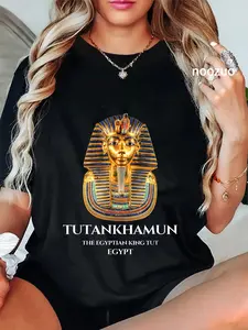 100% Cotton TUTANKHAMUN THE EGYPTIAN KING TUT EGYPT #1 The Egyptian Pharaoh King Tut Mask T-shirt