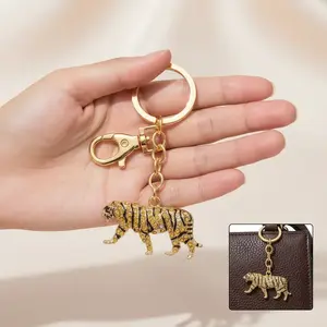 Gold Sparkling Charms - Tiger Keychin