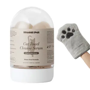 Muddi Pet Cat Concentrated Rinse-Free Shampoo & Conditioner – DIY Dry Shampoo Spray or Full Body Towel Cleanse - For Sensitive Skin, Stress & Itch Relief Leave-In Serum – 98.65% Naturally Derived, Gentle Cleanse, Hydrate, Soothe & Deodorize - 8 x 10ml