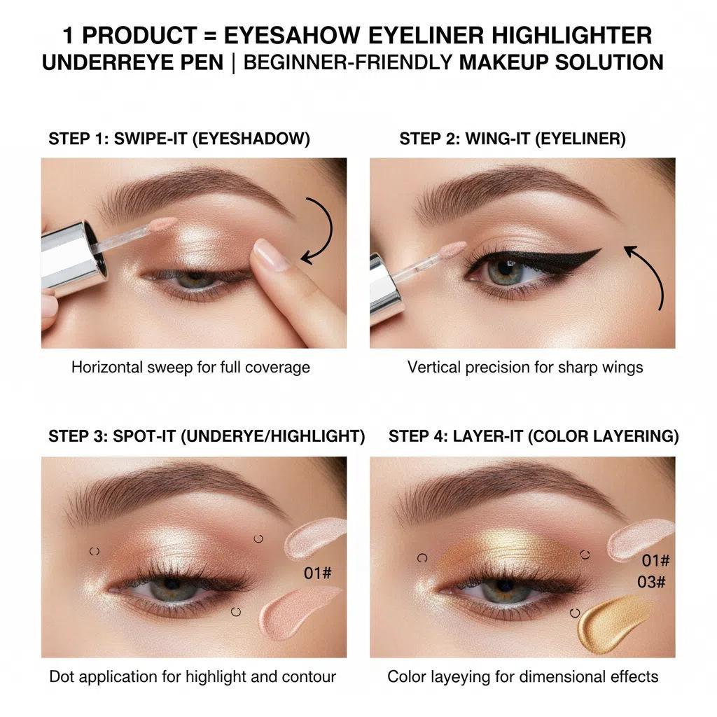 Eyeshadow BARVENA, a buildable, long-lasting, crease-proof liquid eyeshadow glitter shimmer