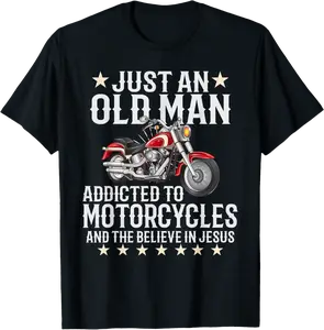 Motorcycling Motorbike Racing Biking Jesus Christianity T-Shirt - Rosazamorap Shop K0FB09RR2R49M
