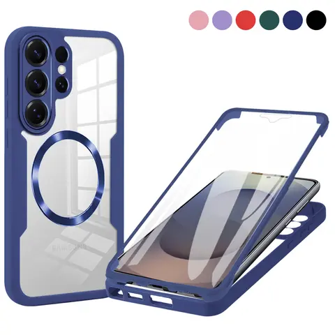 [Free!!Ship!] 360° Full Body Plastic Phone Case for Samsung Galaxy S26 Ultra S25 S24 S23, Built-in Soft Screen Protector, Dual-Layer Design, Lightweight Shock-Resistant Protective Cover