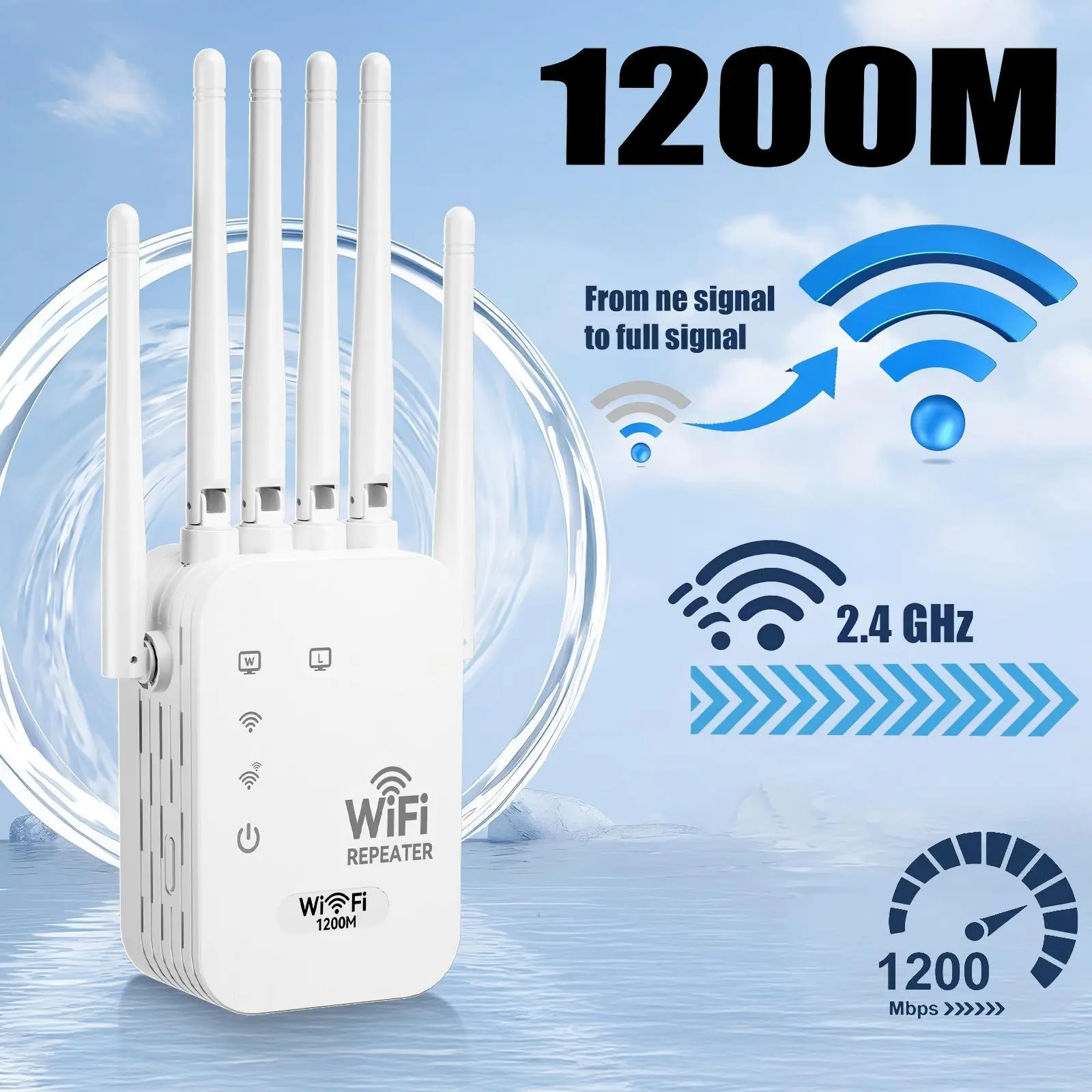 WiFi Range Extender - 2026 Upgraded High Speed WiFi Booster with 6 Directional Antennas, Wide Signal Coverage,Wireless Remote Amplifier, Ideal for Home Studios, Remote Workspaces, computer,Deals For You Days