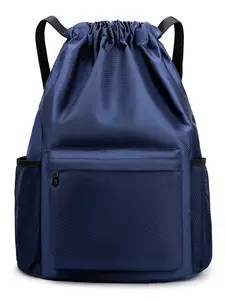Waterproof Drawstring Bag, Unisex Large Sports Backpack, Oxford Fabric Gym Bag, Ideal for School Travel Swimming Hiking