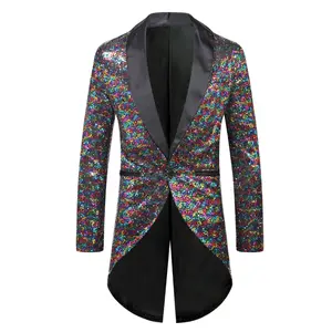 New Spring And Autumn Fashion Sequin Suit Purchasing Agent For Men One-button Suit Tuxedo