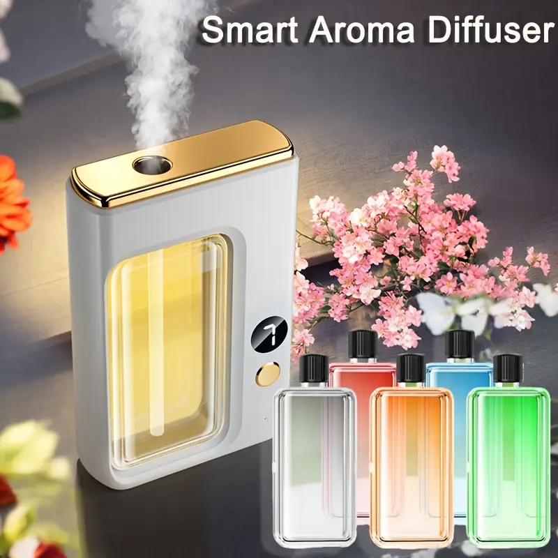 Mini version Smart aromatherapy diffuser with automatic timed spray, 5 scents, 5 concentration levels, suitable for family large rooms, office, car