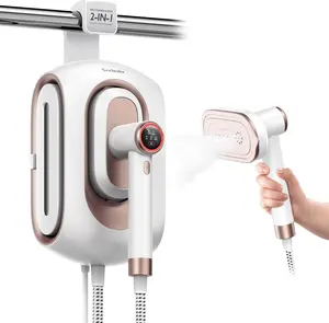 Newbealer Pro Steam Station Iron - 1550W Turbocharged Steam, 3-Level Steam & Dry Ironing, 1.2L Detachable Tank, Auto-Off