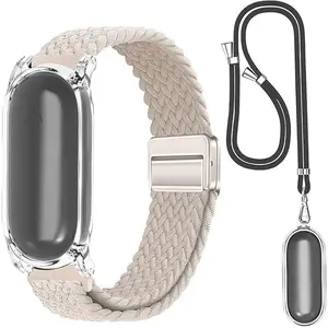 2-in-1 Wristband & Neckband for Plaud NotePin AI Voice Recorder - High-Clarity PC Case & Breathable  Nylon Strap & Adjustable  Strap - , Business, Men & Women (Starlight)