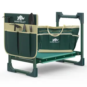 Garden Kneeler and Seat, Heavy Duty 2 in 1 Gardening Stool with Tool Side & Tote Bags, Foldable Gardening Bench to Relieve Knee & Back Pain, Garden Chair Gifts for Women, Seniors