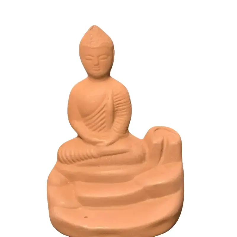 Ceramic Buddha Incense Holder - Back-Flow Cascading Design for Aromatic Enjoyment Fragrance Scent