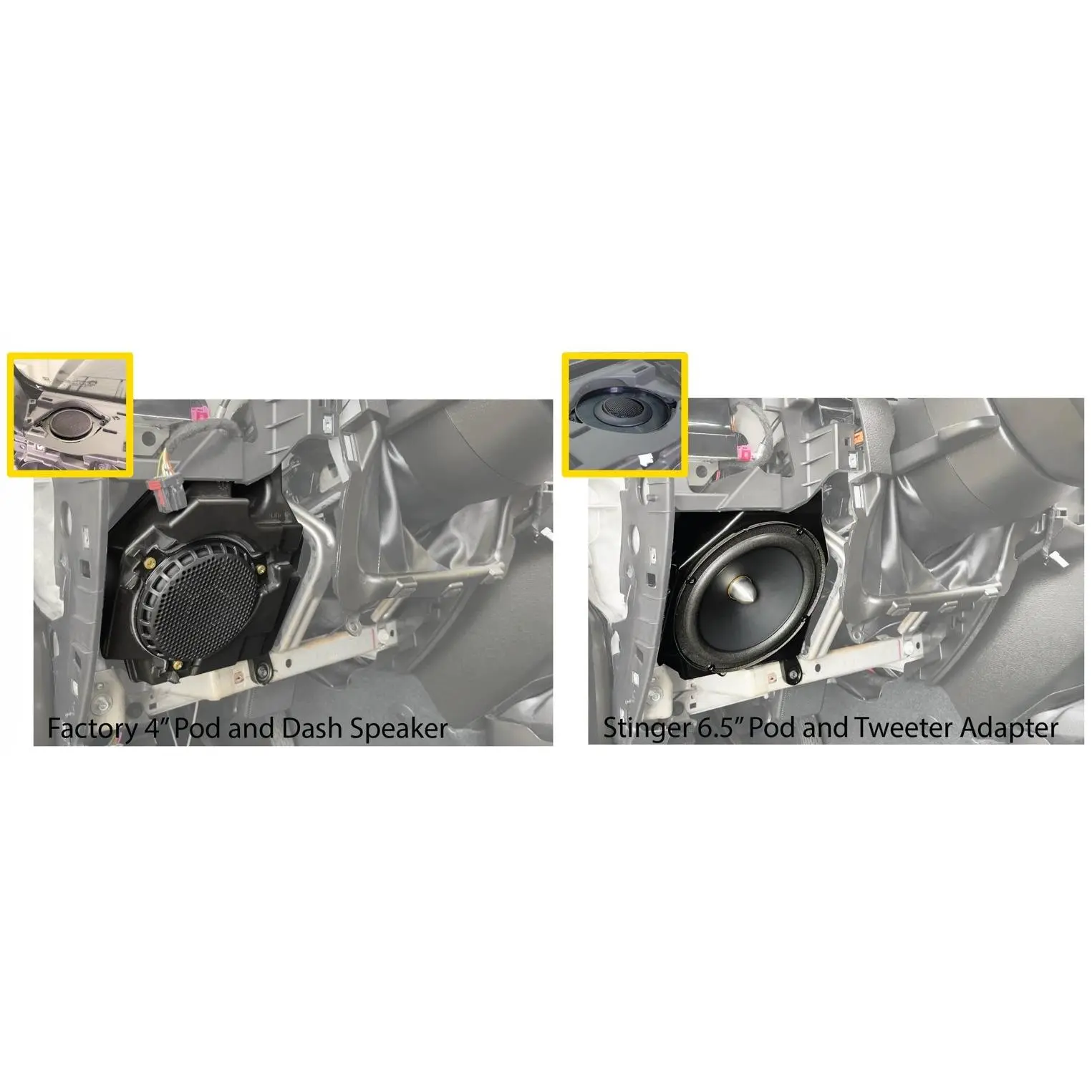 Stinger STXJLPOD Phoenix Gold 6.5-Inch Component Speakers with Speaker Harnesses for Jeep Wrangler JL, Gladiator JT - Front Factory Fit, Easy Car Audio Installation, Plug-and-Play, Sound Upgrade, Stinger 6.5” Pod and Tweeter Adapter Included, 6.5 Inches