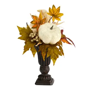 13” Fall Pumpkin and Berries Artificial Autumn Arrangement in Decorative Urn 13” Fall Pumpkin and Berries Artificial Autumn Arrangement in Decorative Urn