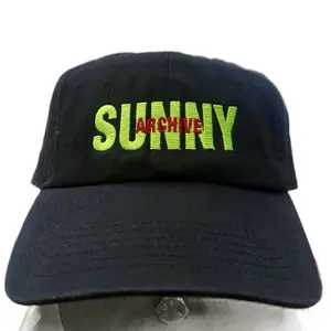SUNNY ARCHIVE NYC 100% Cotton Hat with Bold Green Embroidery and Classic Black Design