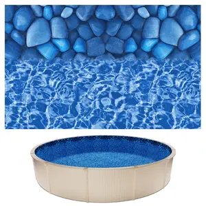 VEVOR 24ft Pool Liner, Round Overlap Swimming Pool Liner for 52 in Wall Height, Premium Vinyl, Easy Install with Leak-Proof Patches, Designed for Steel Sided Above-Ground,Outdoor, Boulder Swirl