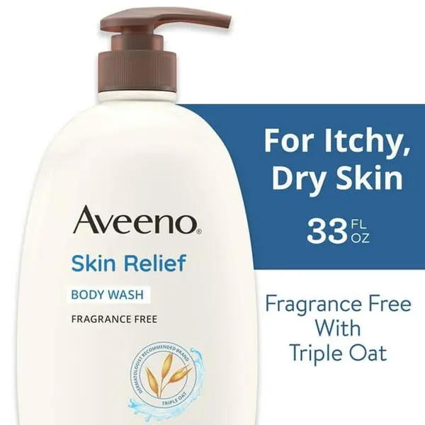 Aveeno Skin Relief Body Wash Soap, Fragrance Free Shower Gel for Sensitive Skin, 33 oz