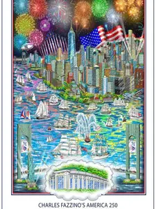 2026 NY Yankees Charles Fazzino 250-Years Celebration Decorative Poster, Home Decor Wall Art Print