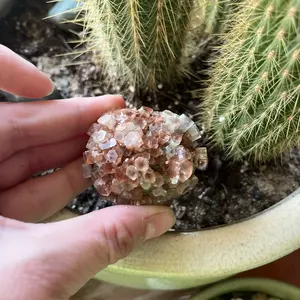 Orange and White Aragonite Star Cluster! Decor