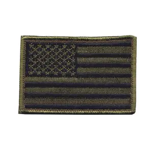 Black Hawk American Flag Patch Subdued Olive Drab