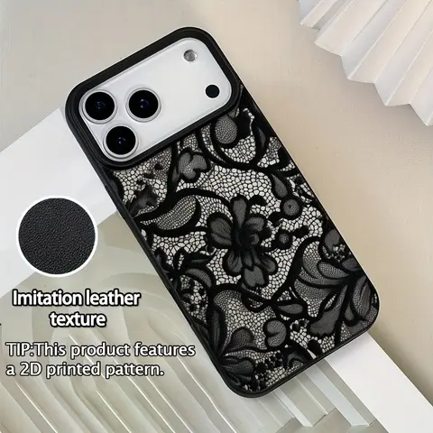New Lace Trendy Pattern TPU Protective Phone Case Cover Casing for iPhone 15/plus/pro/max, 2026 Fashion Accessory Gift for Family/girlfriend, Cellphone, Shockproof Protector, Mobile Phone Cover