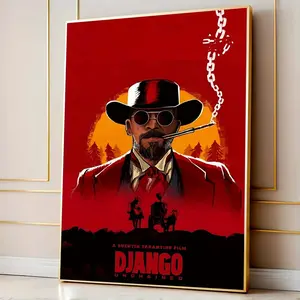 Django Unchained Movie Poster, Tarantino Western Wall Art Print, Vintage Action Film Decor