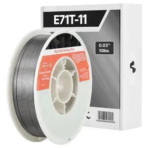 Flux Core MIG Welding Wire E71T-11, 0.03-Inch Diameter, 10-Pound Spool, Gasless Shielded Arc Wire for Mild Steel, Low Spatter, All-Position Welding, Self-Shielded for Outdoor Use, Suitable for Home DIY and Professional Projects