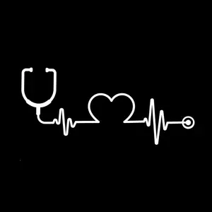 Stethoscope Heartbeat Vinyl Sticker - Nurse Life Car Decal - Medical Sticker