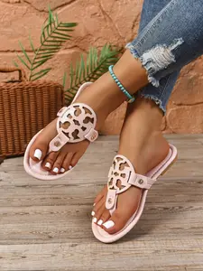 Women's Fashionable Plain Color Slide Sandals, Casual Comfortable Flat Sandals, Lightweight Breathable Shoes for Daily Wear, Girl, Boho Casual Sandals