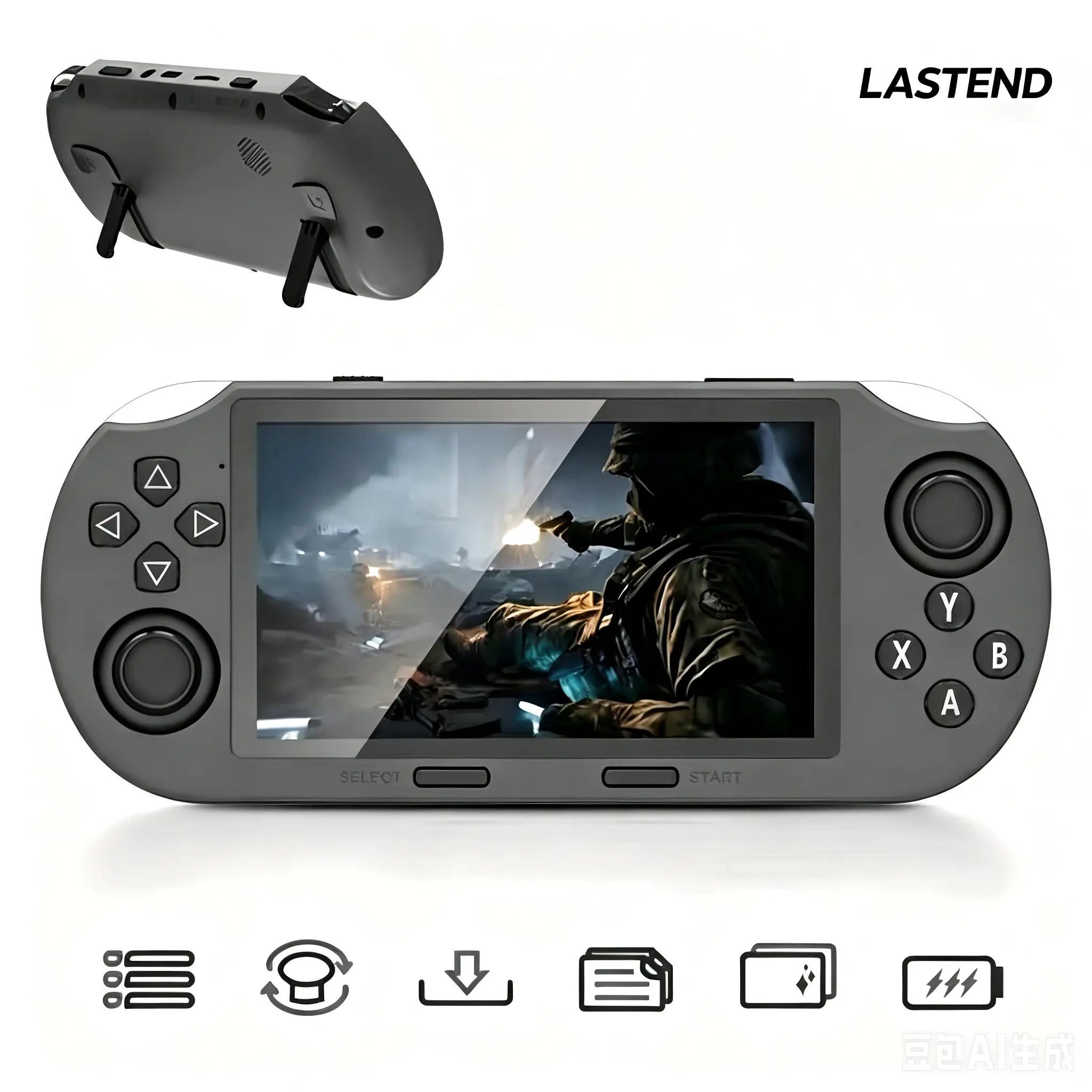 SF3000 Retro Handheld Game Console 4.5 Inch IPS Screen 3000mAh Battery 14 Emulators 20000+ Games Portable Gaming System for Boy Gift - Compact Card Controller multi-emulator support built-in memory Black Protection