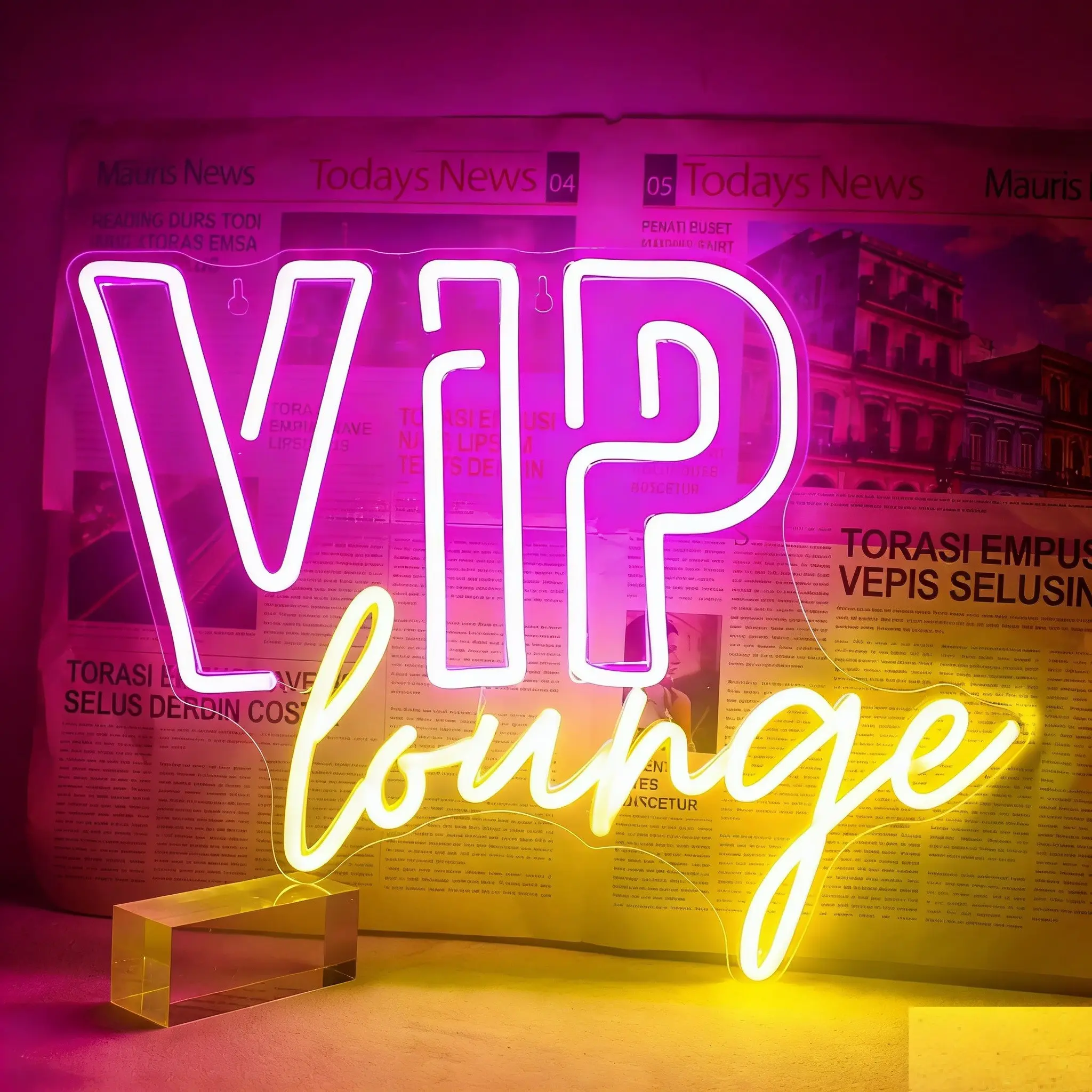 Vip Lounge Home Decor Light, Decorative Neon Light, Adjustable USB Powered Indoor Hanging Decoration, Relaxation Area Lighting, Stylish & Functional Design, Modern Mood Lighting, Decorative Lights