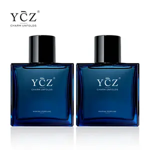 YCZ Midnight Marine Eau De Parfum 2-Pack Unisex 50ml Ocean Fresh Aromatic Woody Scent with Pink Pepper & Jasmine Notes for Him & Her Luxurious Perfume Floral Bergamot Fragrance With Cinnamon
