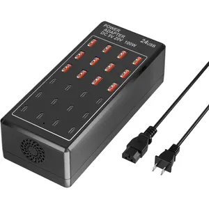 USB  Station Block, USB C Charger Station 24-Port 100W(20A), USB A Charger Block, Fast Charger Desktop Station, Multi-Function  Charger for   iPad  Laptop Pixel