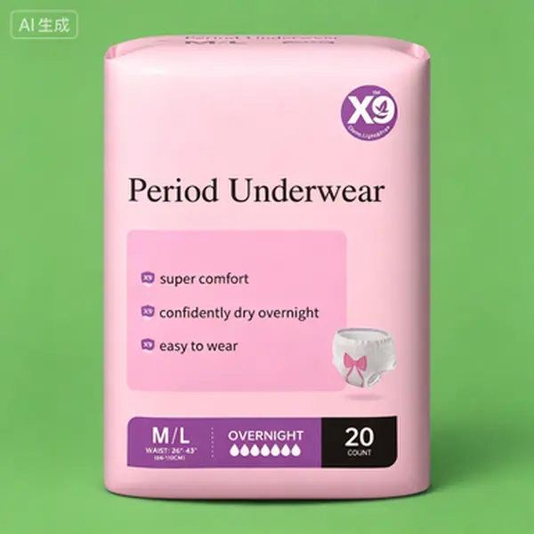 Disposable Period Panties with 360° Leak Protection, Unscented for Sensitive Skin, For Heavy Flow and Postpartum Recovery, 20 Pairs, Size M/L