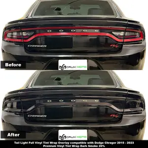Crux Moto Full Tail Light Vinyl Tint Overlay | Precision Fit for 2015–2023 Dodge Charger