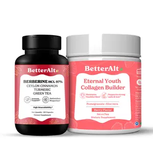 BetterAlt Beauty Duo | Berberine Capsules + Collagen Builder |  120 Capsules, 30 Scoops