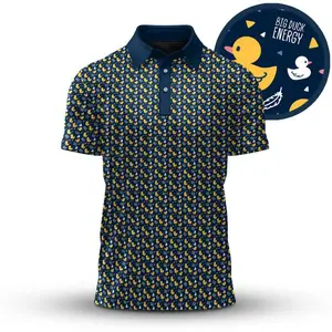 Vintage Big Duck Energy Golf Polo Shirt Short Sleeve Fan-Made All-Over Print