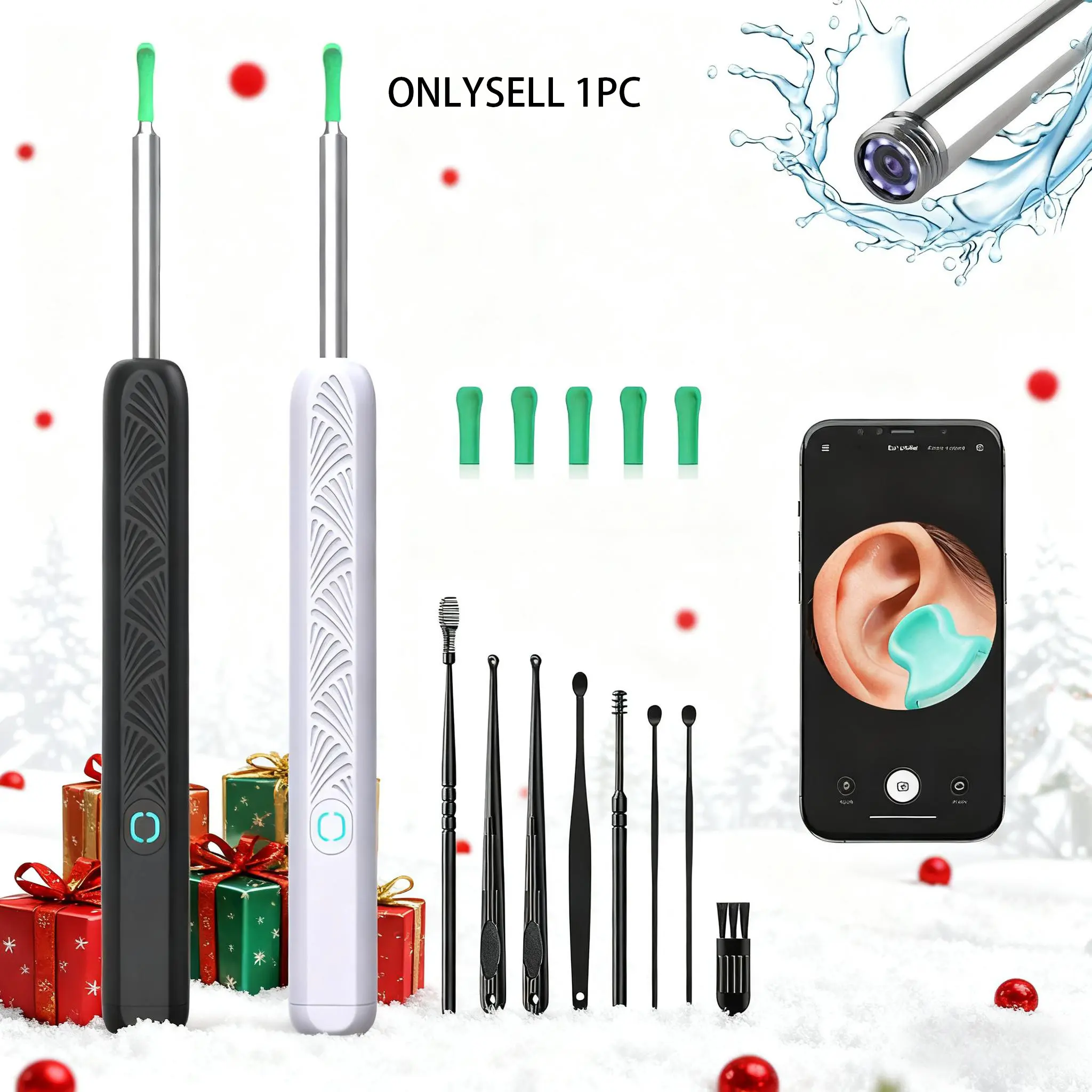 Efficient & Safe Ear Cleaning with Rechargeable Ear Wax Removal Kit, Earwax Remover, Ear Canal Cleaner, Earwax Removal Tool - Features Camera, and Low Operating Voltage for Professional & Home Use