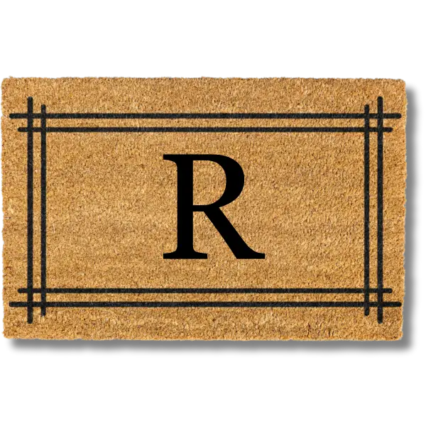 Personalized Monogram doormat with Double Border