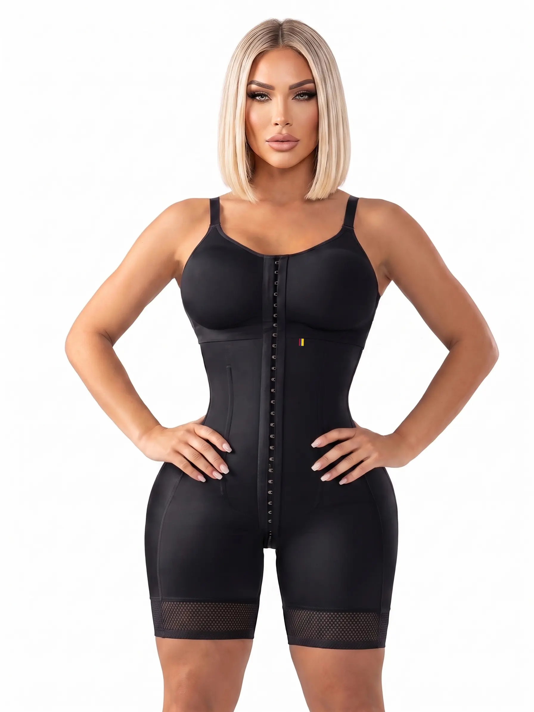 Colombian Faja with Built-in Bra | Boned Waist Sculpting + Butt Lifting | Pre-Molded Glutes | Silicone Lace Anti-Roll | 3-Row Hook + Zipper | Tummy Control | Snatched Body